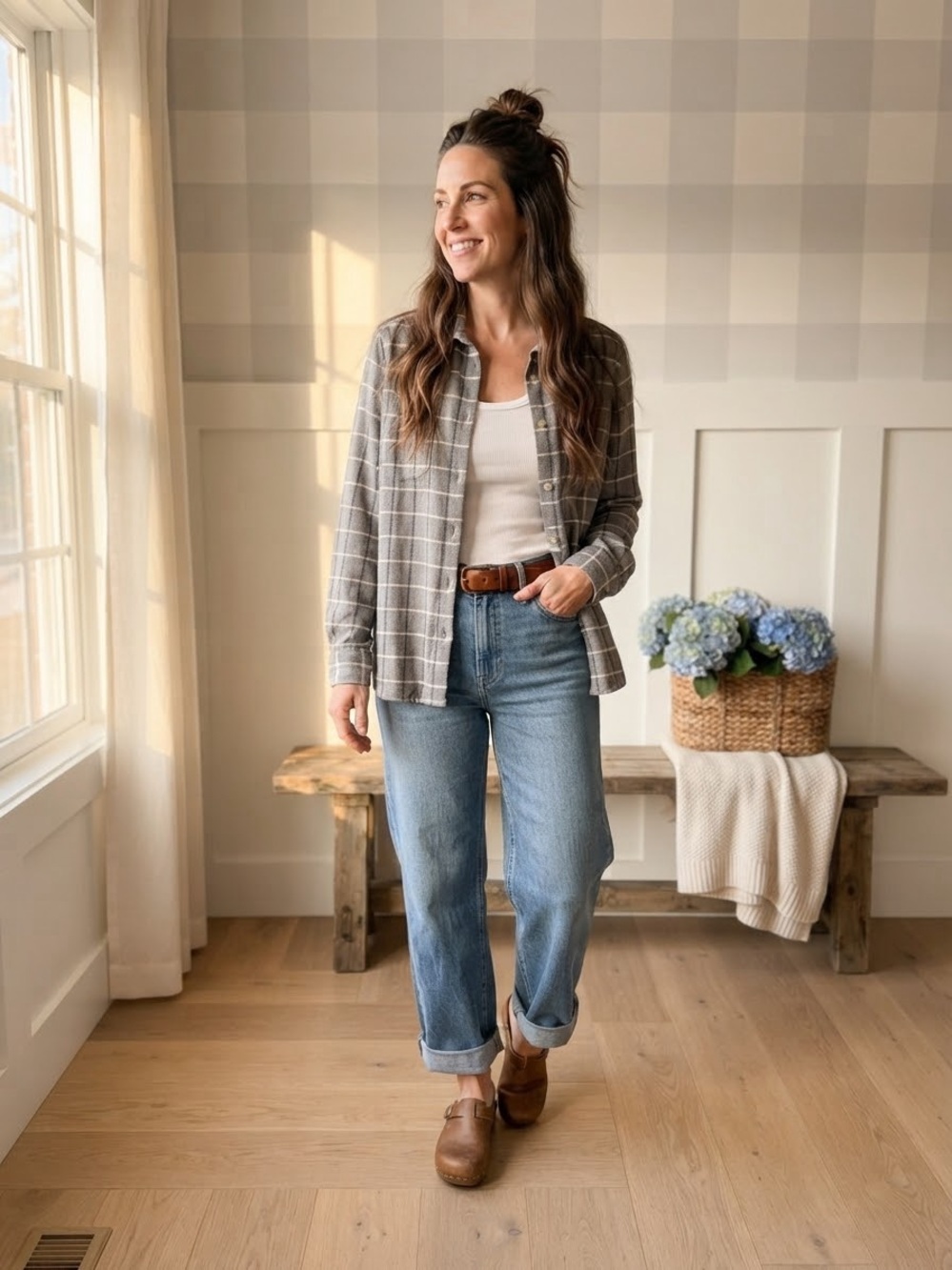Barbour Gray Plaid Overshirt Medium